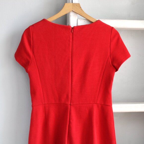 Talbots Red Jewel Embellished Collar Ottoman Ponte Sheath Dress Size 4 / Small - Picture 5 of 7